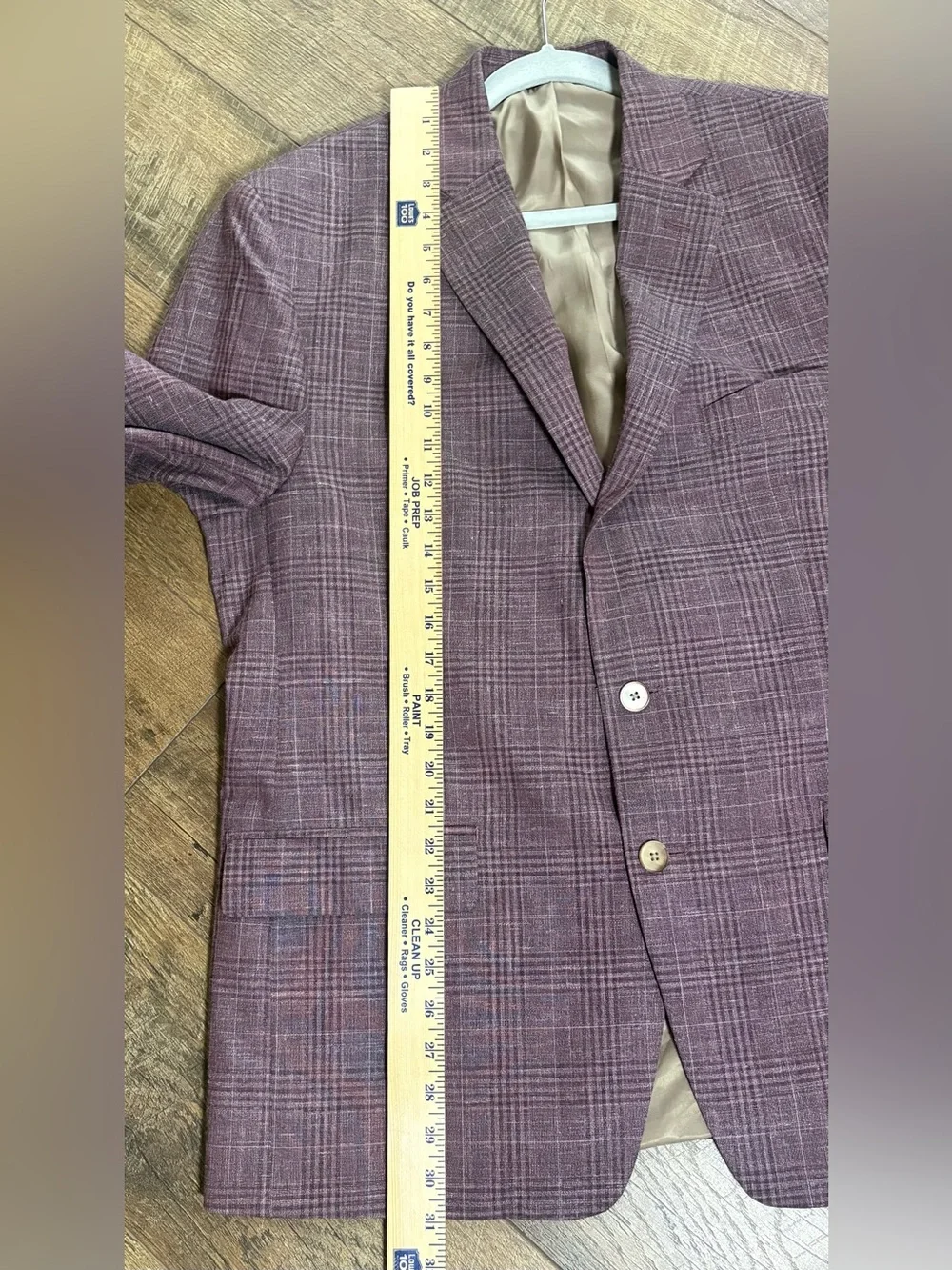Lauren Ralph Lauren 44R Wool Silk Linen Pink Plaid Sport Coat Blazer